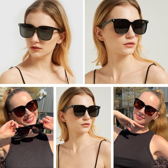 Trendy Polarized Sunglasses for Women Square UV Protection Large/Big Sunnies IF5 - Picture 2 of 5